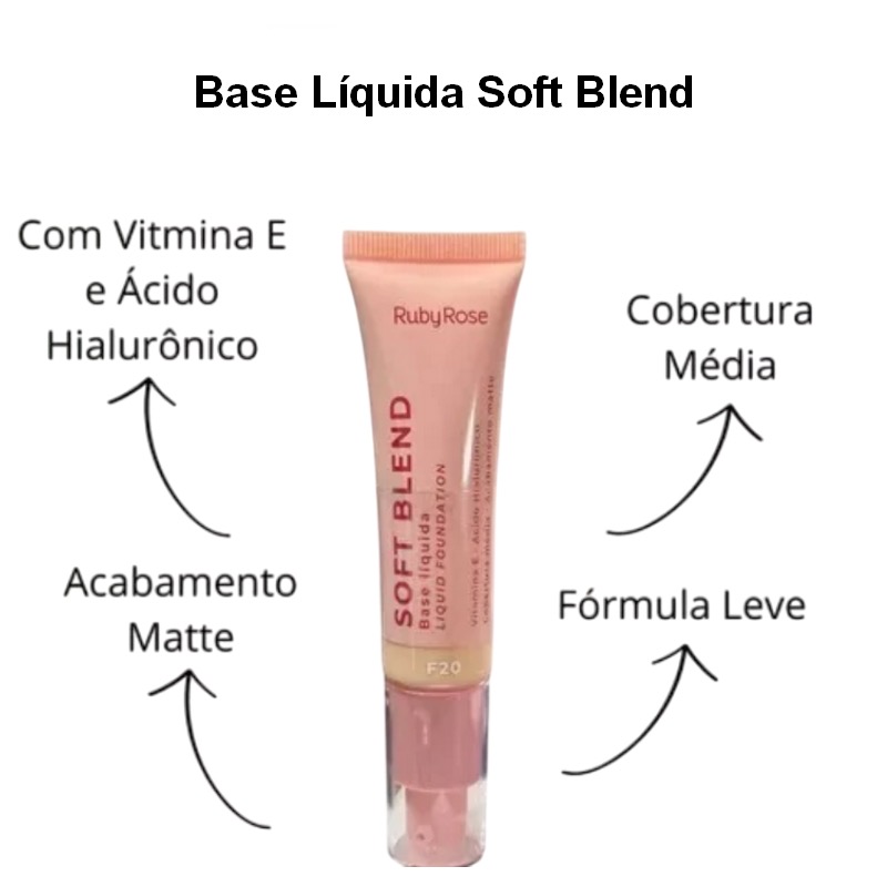 Base líquida Soft Blend Ruby Rose ✨